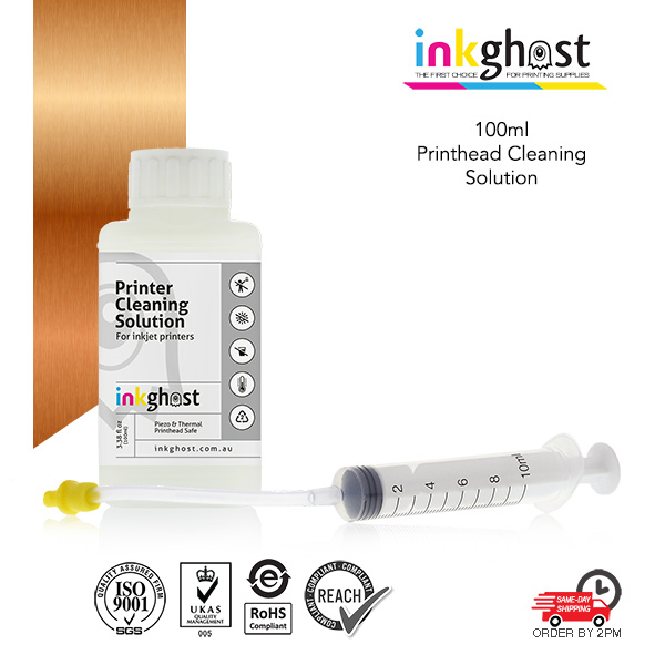 inkghost cleaner fluid for printers piezo thermal works with dye pigment sublimation and edible inks